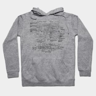 M16 AR15 Lower Receiver Dimensioned Drawing Hoodie